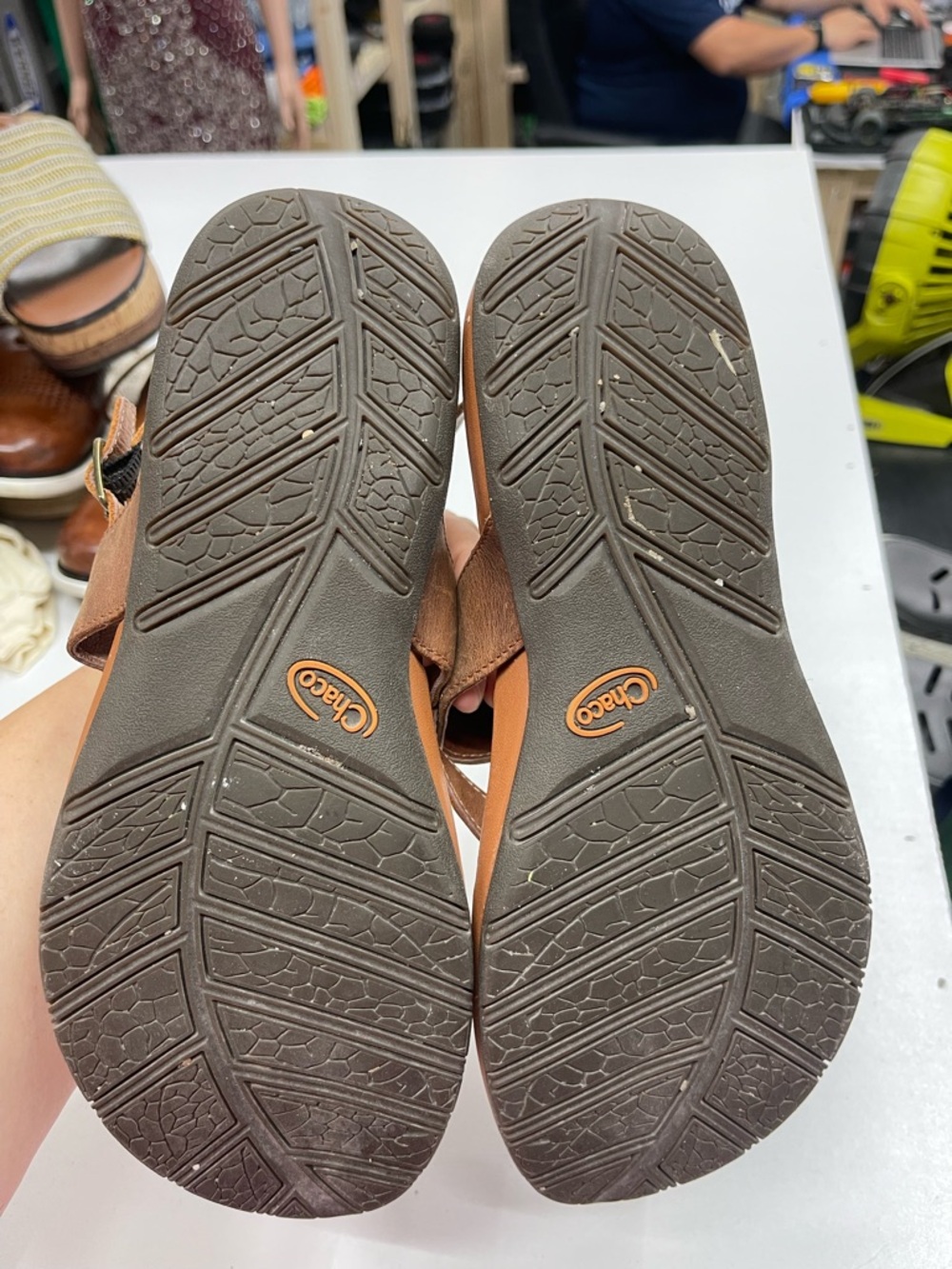 Chaco Brown and Tan Leather Strap Sandals - Picture 4 of 5